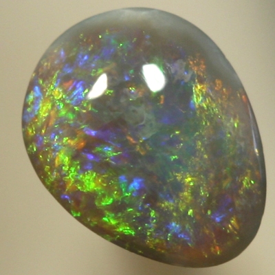 SOLID SEMI BLACK OPAL Golden fire, greens and orange